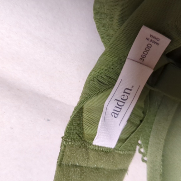 NWT Auden Push Up Plunge Coverage Underwire Bra Olive Green Size 36DDD Lace - Picture 6 of 7